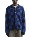 Ymc You Must Create Ymc Mens Baker Checkerboard Cardigan In Blue