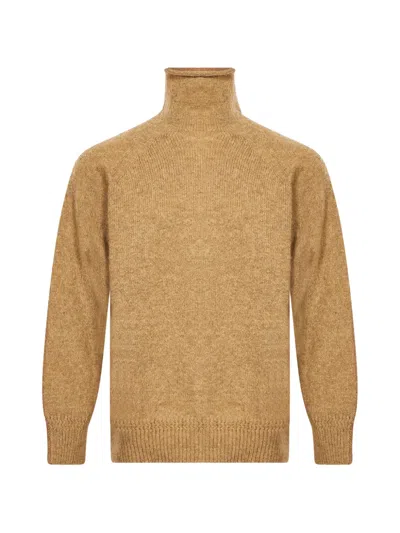 Ymc You Must Create Bea Roll-neck Raglan-sleeve Sweater In Brown