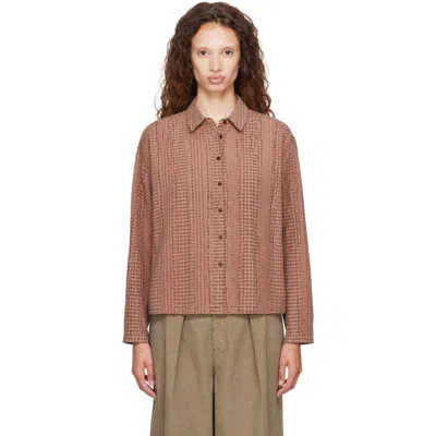 Ymc You Must Create Beige & Pink Marianne Shirt In Multi