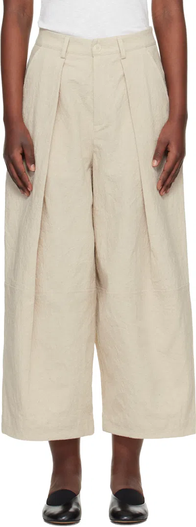 Ymc You Must Create Beige Deadbeat Trousers In Neutral