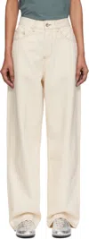 Ymc You Must Create Beige Earth Silver Jeans In White
