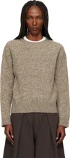 Ymc You Must Create Taupe Earth Jets Sweater In Brown