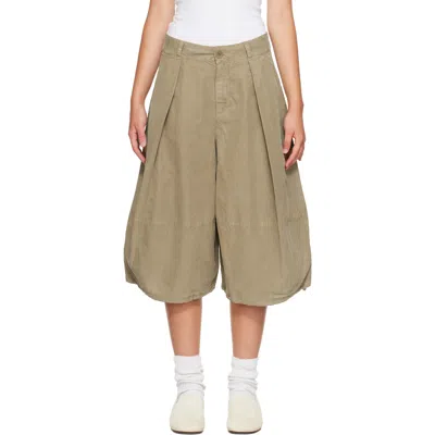 Ymc You Must Create Beige Salba Shorts In Green