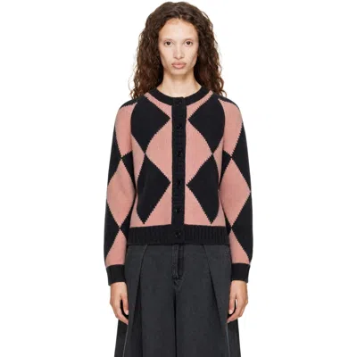 Ymc You Must Create Black & Pink Atomic Cardigan In Multi