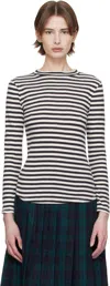 Ymc You Must Create Black & White High Rain Stripe T-shirt In 01-black-white