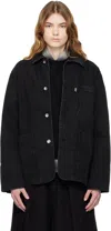 Ymc You Must Create Black Construction Denim Chore Jacket In Black