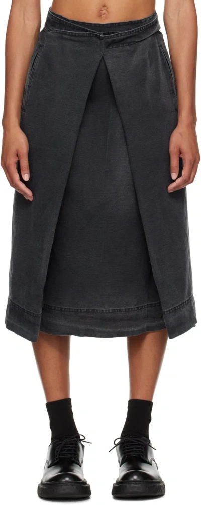 Ymc You Must Create Black George Midi Skirt In 01-black
