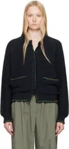 Ymc You Must Create Black Lotus Cardigan In Black