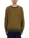 Ymc You Must Create Textured Knit Crew Neck Sweater In Brown
