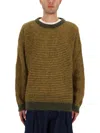 Ymc You Must Create Textured Knit Crew Neck Sweater In Green