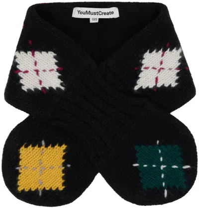 Ymc You Must Create Black Slot Scarf