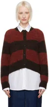 YMC YOU MUST CREATE BROWN & RED FOXTAIL CARDIGAN