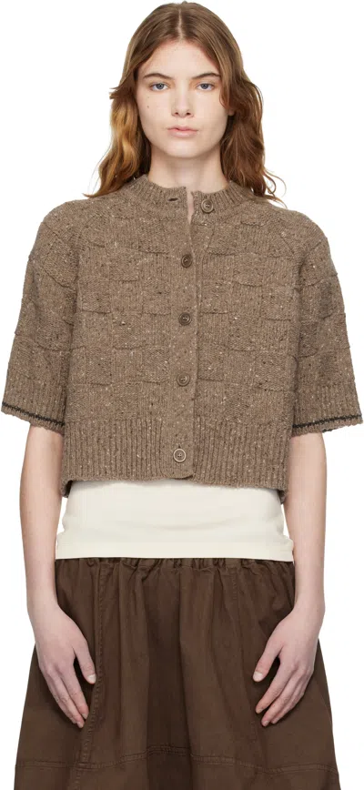 Ymc You Must Create Brown Kwai Knit Cardigan