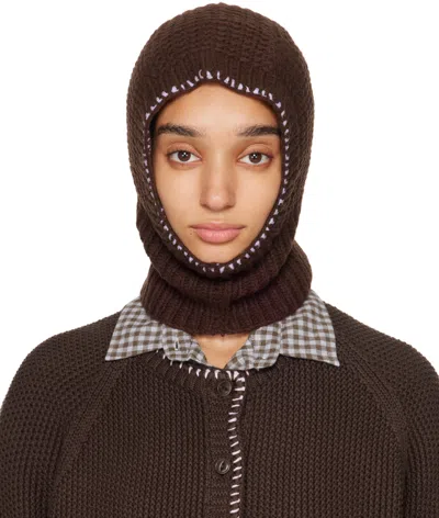 Ymc You Must Create Brown Wool Balaclava In 20-brown