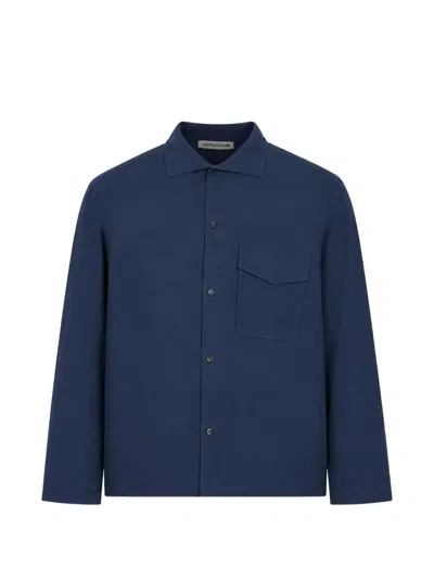 Ymc You Must Create Chest-pocket Button-up Shirt In Blue