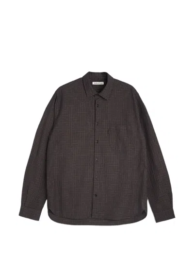 Ymc You Must Create Curtis Checked Cotton Shirt In Brown