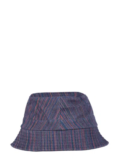Ymc You Must Create Ymc Striped Denim Bucket Hat In Multicolour