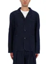 Ymc You Must Create Notched Lapel Long Sleeve Jacket With Pockets In Blue
