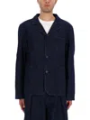 Ymc You Must Create Notched Lapel Long Sleeve Jacket With Pockets In Blue