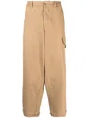 Ymc You Must Create Elasticated-waist Cropped Trousers In Brown