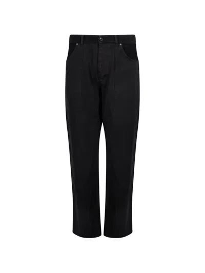 Ymc You Must Create Files Corduroy-panelled Straight-leg Trousers In Black