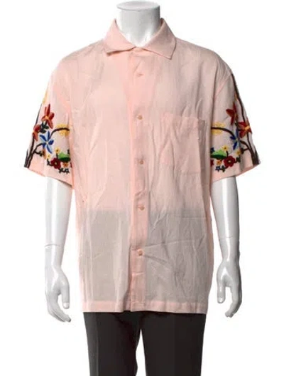 Pre-owned Ymc You Must Create Floral Print Short Sleeve Shirt In Pink