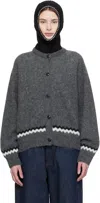 Ymc You Must Create Gray Atomic Zig Zag Cardigan In 01-grey
