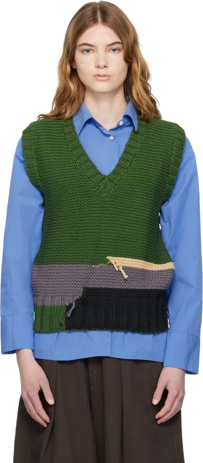 Ymc You Must Create Green Heidi Sweater Vest In Multi