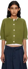 Ymc You Must Create Green Kwai Knit Cardigan In Green