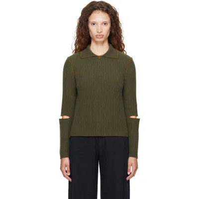 Ymc You Must Create Peeka Ribbed-knit Sweater In Green