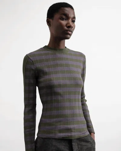 Ymc You Must Create High Rains Striped Top In Multi In Gray