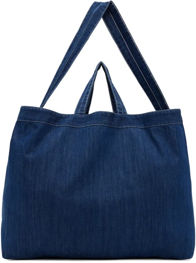 Ymc You Must Create Indigo Pocket Denim Tote In 40-washed Indigo