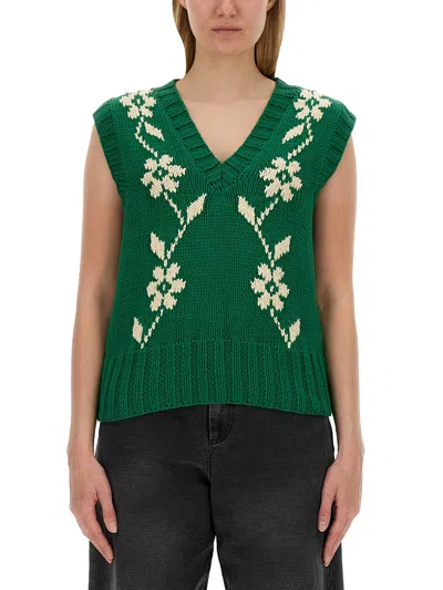 Ymc You Must Create Knitted Vest In Green