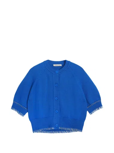 Ymc You Must Create Kwai Blanket-stitch Cardigan In Blue