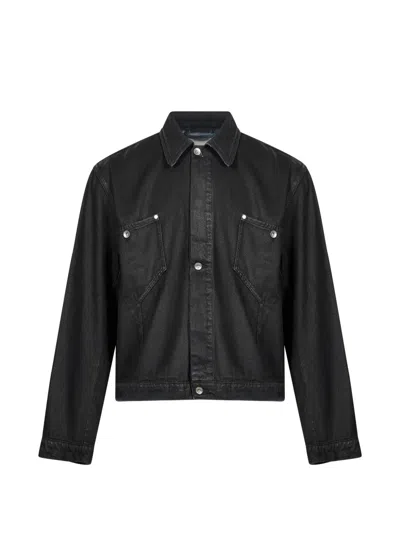 Ymc You Must Create Loft Waxed-finish Denim Jacket In Black
