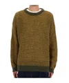 Ymc You Must Create Textured Knit Crew Neck Sweater In Brown