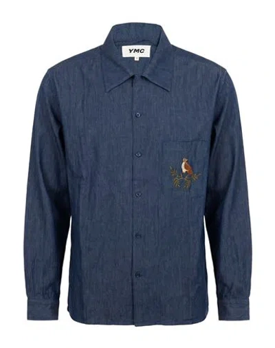 Ymc You Must Create Man Denim Shirt Blue Size S Cotton