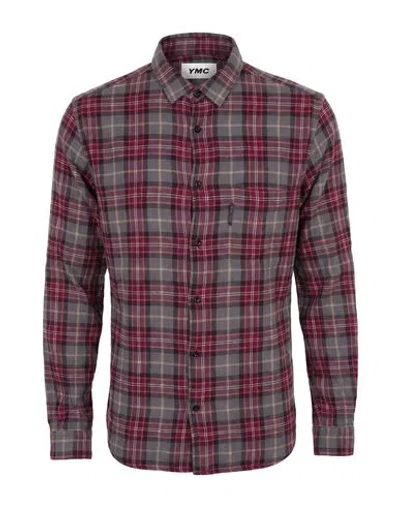 Ymc You Must Create Man Shirt Burgundy Size S Cotton In Gray