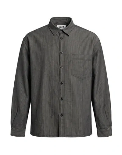 Ymc You Must Create Man Shirt Charcoal Size M Cotton, Linen, Organic Cotton In Grey