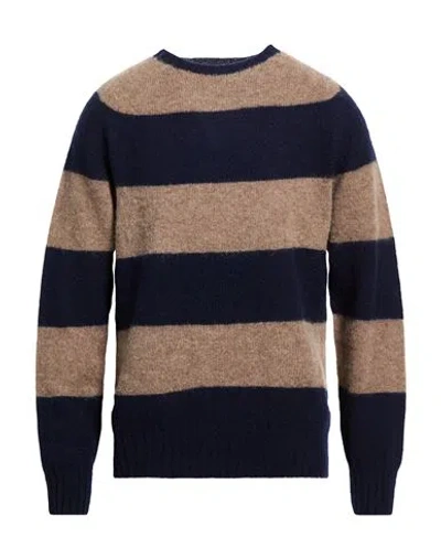 Ymc You Must Create Man Sweater Navy Size L Lambswool In Blue