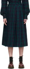Ymc You Must Create Ymc Rosetta Tartan Cotton Midi Skirt In 40-navy Multi