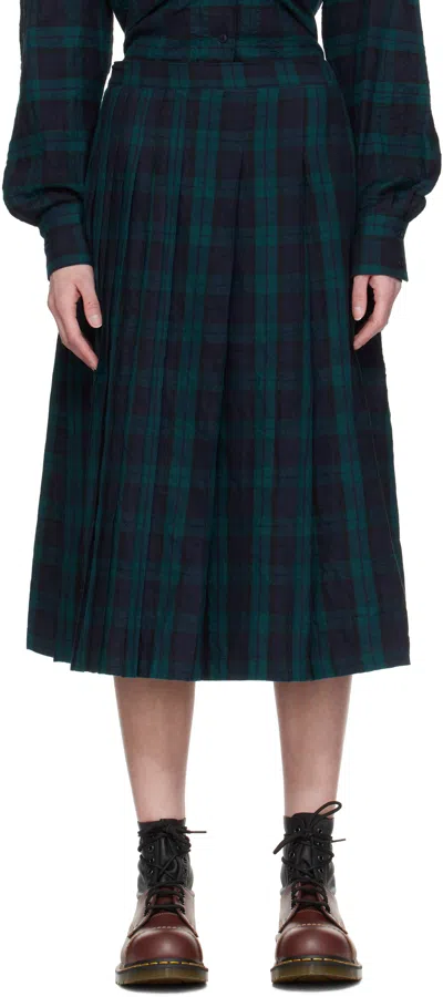 Ymc You Must Create Ymc Rosetta Tartan Cotton Midi Skirt In Navy