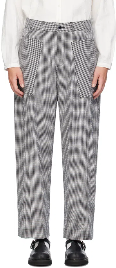 Ymc You Must Create Ymc Deadbeat Striped Cropped Cotton-blend Trousers In Grey