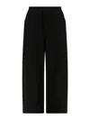 Ymc You Must Create Neutrals Envelope Wide Leg Cotton-linen Pants In Black