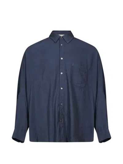 Ymc You Must Create Patch-pocket Long-sleeve Shirt In Blue
