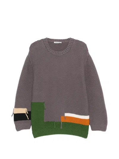 Ymc You Must Create Patchwork Sweater In Brown