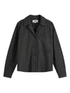 Ymc You Must Create Ymc Annie Striped Cotton-blend Shirt In Black