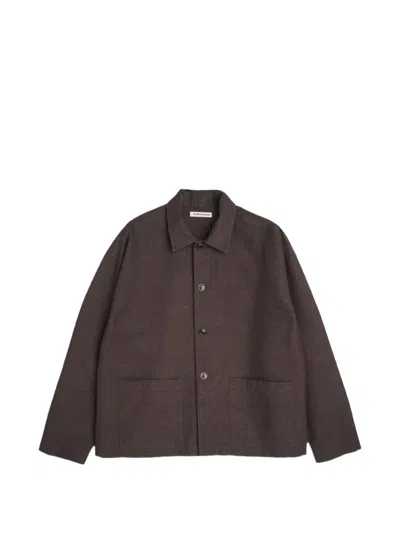Ymc You Must Create Pj Check Overshirt In Brown