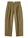 Ymc You Must Create Pleated-front Trousers In Green