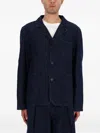 Ymc You Must Create Notched Lapel Long Sleeve Jacket With Pockets In Blue
